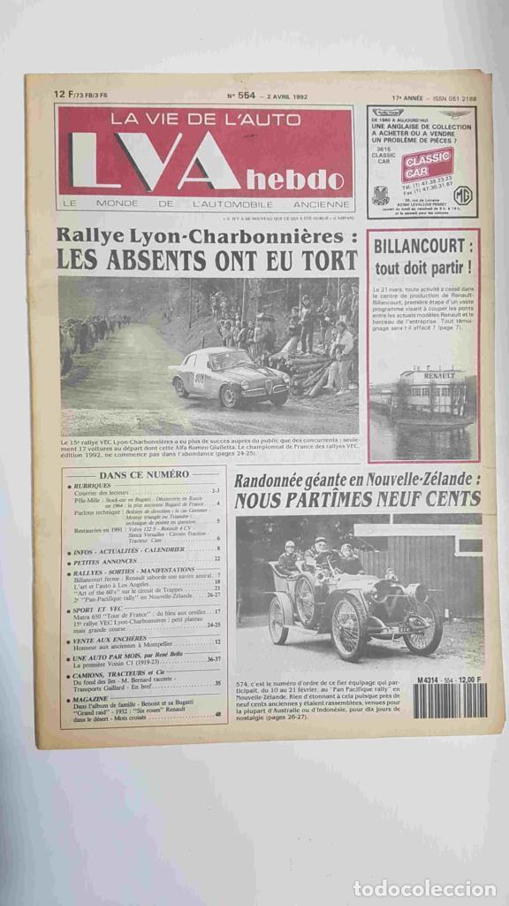 Postales: Revista, Magazine: La Vie de l'Auto LVA Hebdo num 554, 2 avril 1992 - Le 15e Rallye Lion Charbonni&egrave;r