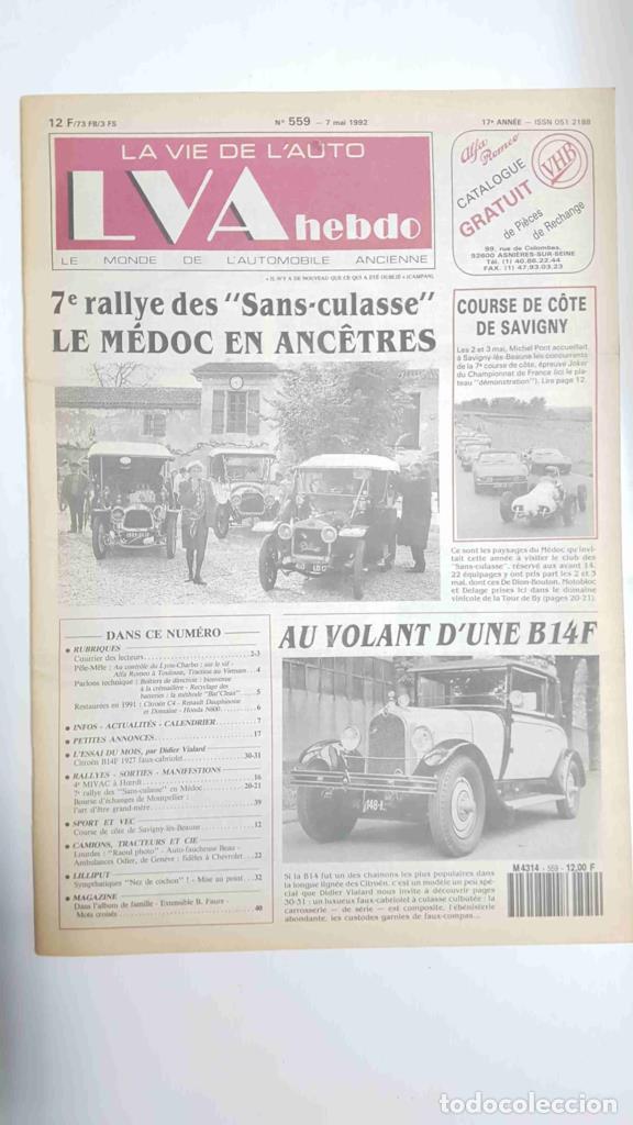 Postales: Revista, Magazine: La Vie de l'Auto LVA Hebdo num 559, 7 mai 1992 - 7e rallye des Sans culasse en M&eacute;