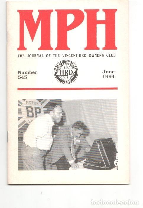 Postais: Revista / magazine MPH num 545, june 1994: Vincent HRD Owners Club - cover picture Bob Haines sortin