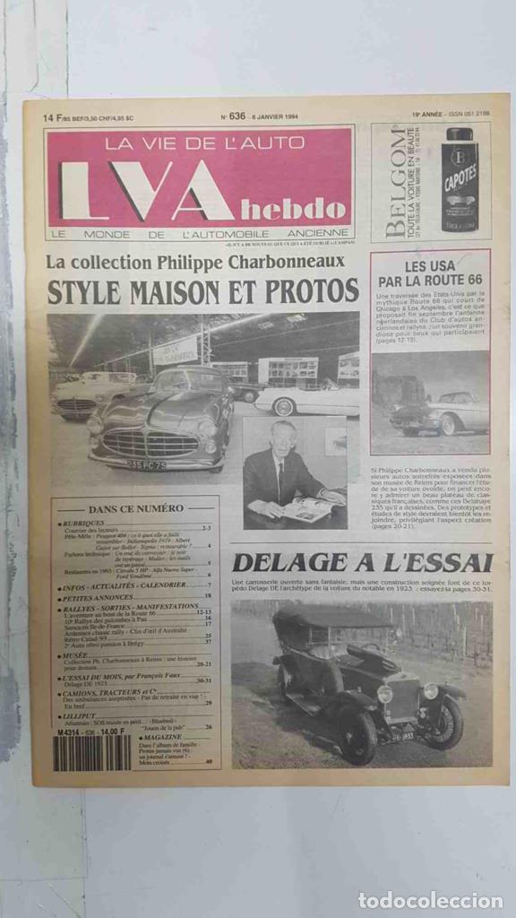 Postales: Revista, Magazine: La Vie de l'Auto LVA Hebdo num 636, 6 janvier 1994 - La collection Philippe Charb