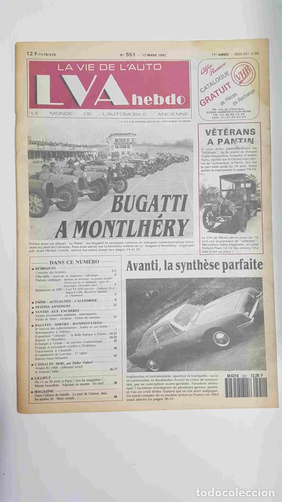 Postales: Revista, Magazine: La Vie de l'Auto LVA Hebdo num 551, 12 mars 1992 - Bugatti a montlhery - NULL