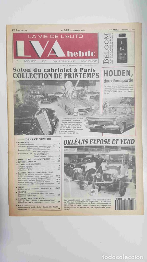Postales: Revista, Magazine: La Vie de l'Auto LVA Hebdo num 553, 26 mars 1992 - 5e Salon du cabriolet &agrave; Paris