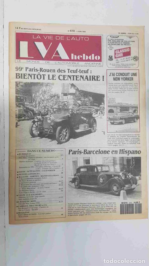 Postales: Revista, Magazine: La Vie de l'Auto LVA Hebdo num 610, 3 juin 1993 - 99e Paris-Rouen des Teuf Teuf B