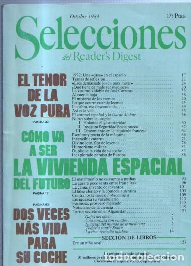 Postales: Selecciones del Readers Digest: 1984 octubre: La vivienda espacial del futuro - varios