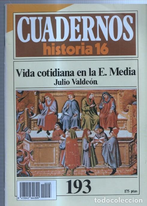 Cartoline: Revista Cuadernos Historia 16 numero 193: Vida cotidiana en la edad media - Julio Valdeon