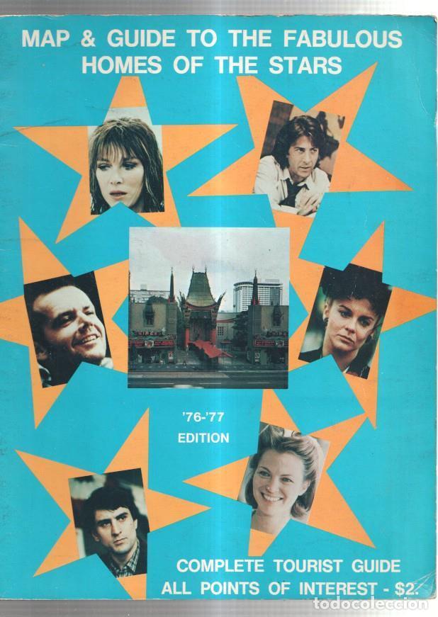Postales: Map & Guide to the fabulous homes of the stars: Jack Nicholson, Robert de Niro, - varios