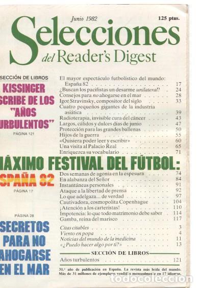 Cartoline: Selecciones del Reader s Digest junio 1982: Kissinger, escribe de los a&ntilde;os turbu- - varios