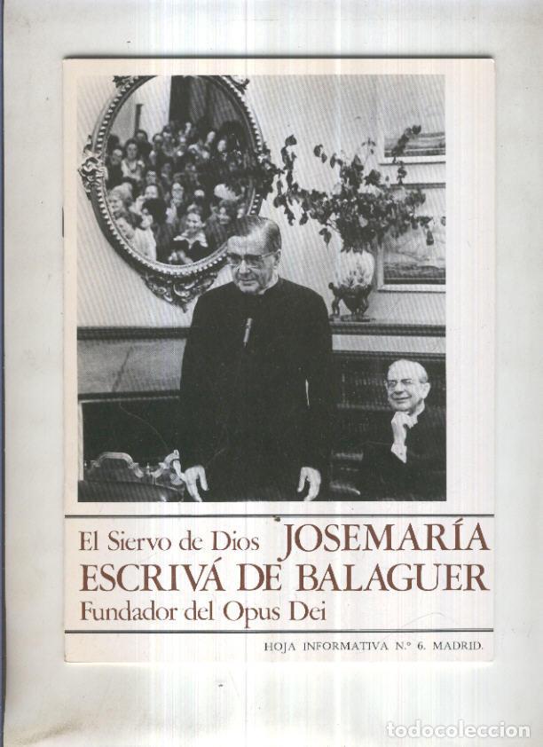 Cartoline: Jose Maria Escriva de Balaguer, oja informativa numero 6 (1984) - varios