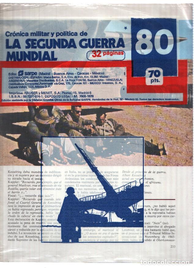 Postales: Fasciculo: Cronica Militar y Politica de LA SEGUNDA GUERRA MUNDIAL: Numero 080 (Sarpe 1978) - VARIOS
