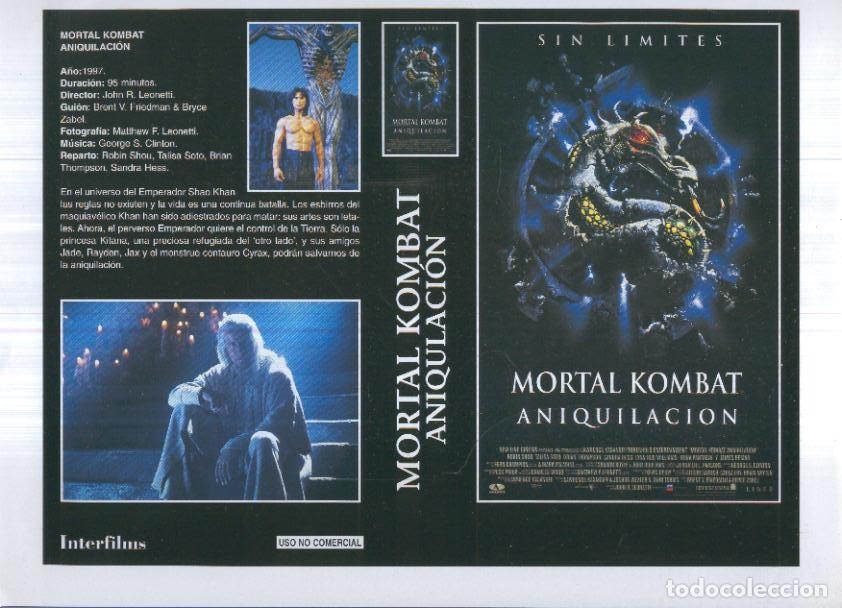Postales: Caratula cine 30x22 cm: Mortal Kombat aniquilacion y El imperio del fuego - Varios