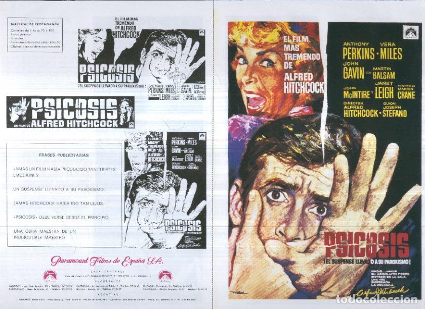 Postales: Caratula cine 30x22 cm: Psicosis - Varios