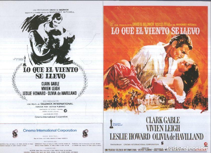 Postales: Caratula cine 30x22 cm: Lo que el viento se llevo - Varios