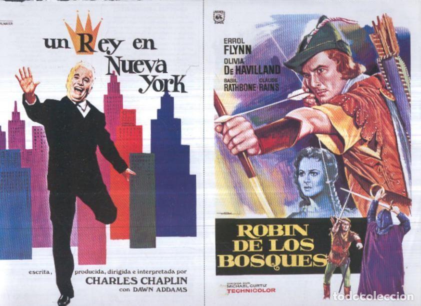 Postales: Caratula cine 30x22 cm: Un rey en Nueva York y Robin de los bosques - Varios