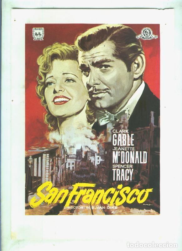 Postcards: Poster ficha de cine: San Francisco (Clark Gable-Spencer Tracy) - Varios