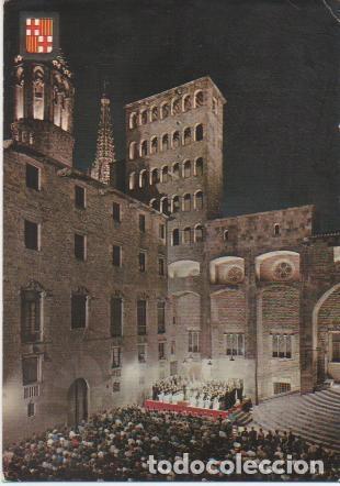 Postais: Postal E01681: Plaza del Rey de noche, Barcelona - Varios
