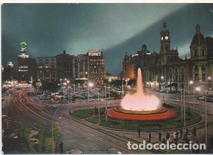 Postais: Postal E01445: Plaza del Caudillo de noche, Valencia - Varios