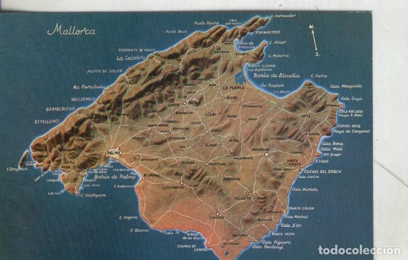Postales: Postal 4100 : Mallorca: Plano isla - Varios - Foto 1