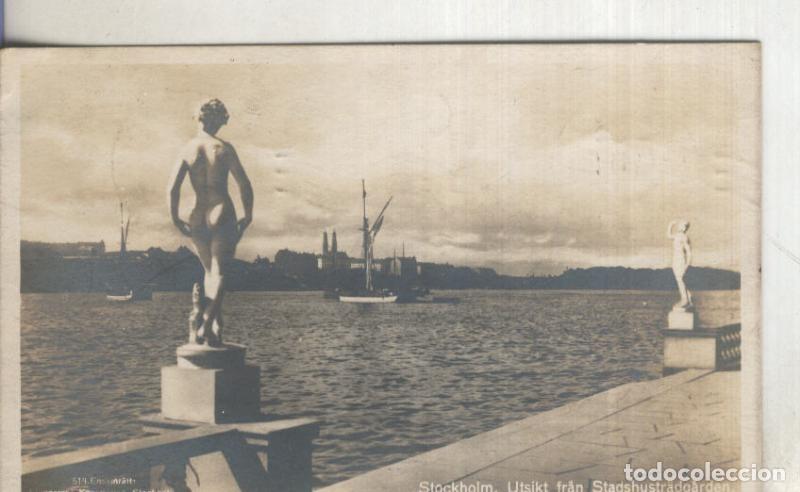 Cartoline: Postal B/N 0161 : Stockholm, Utsikt fran Stadshustradgarden - Varios