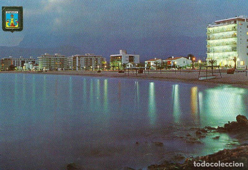 Postales: Postal 6377 : Vista nocturna playa de Benidorm - Varios