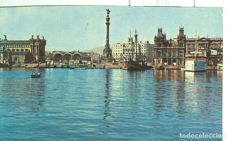 Cartes Postales: Postal 6410 : Monumento a Colon y embarcadero, Barcelona - Varios