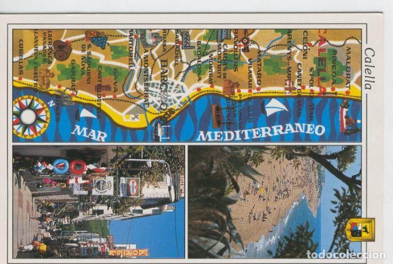 Postkarten: Postal 6775: Calella: vistas varias y mapa costa - Varios