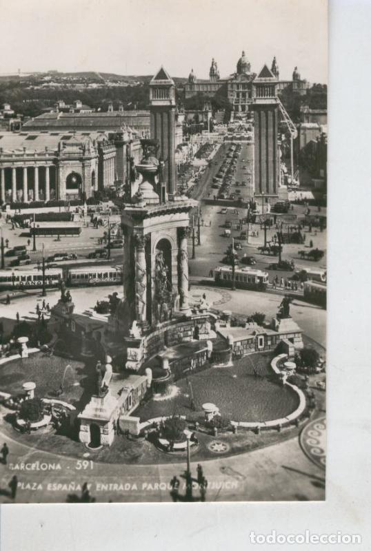 Cartes Postales: Postal B/N 0405 : Barcelona, Plaza Espa&ntilde;a - Varios