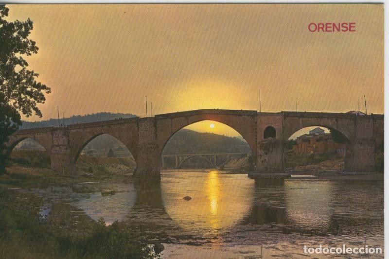 Postcards: Postal 08144 : Puente Romano sobre el rio Mi&ntilde;o en Orense - Varios