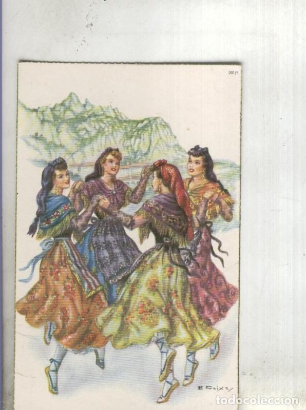 Postkarten: Postal 002385: Barcelona-motivos tradiciones, dibujos de Emilio Freixas - Varios