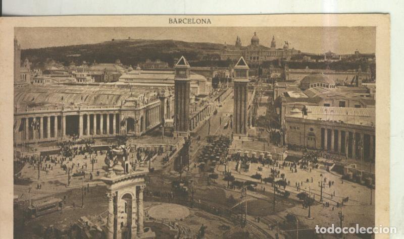 Postales: Postal 010538: Plaza de Espa&ntilde;a y entrada a Montjuich en Barcelona - Varios