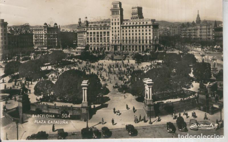 Cartoline: Postal 011161: Plaza Catalu&ntilde;a en Barcelona - Varios