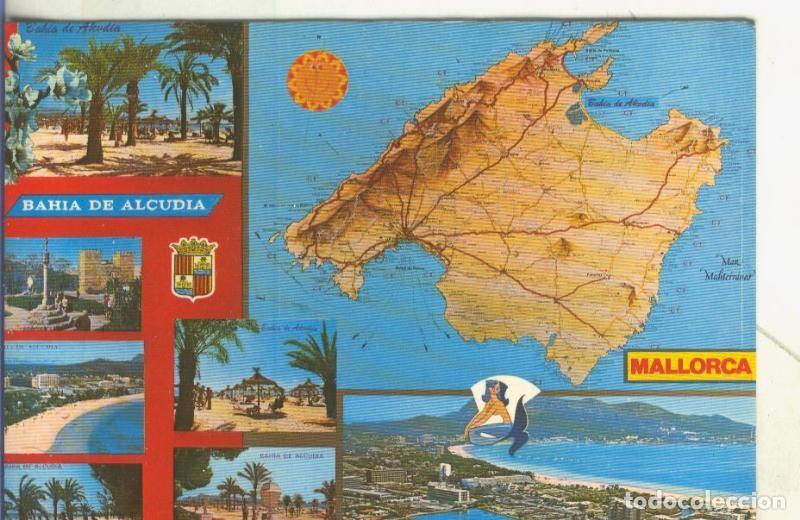 Postkarten: Postal 005045 : Vistas varias de Alcudia y plano de Mallorca - Varios
