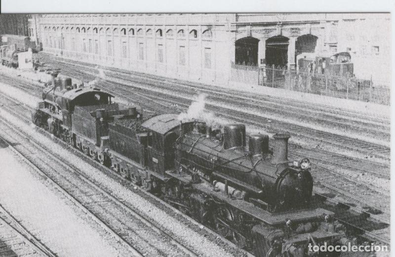 Postais: Postal 012304: Locomotora de vapor tipo Mallet maniobrando en estacion Valencia Termino - Varios