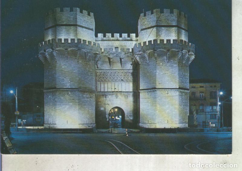 Postales: Postal 013595: Torres de Serrano iluminadas en Valencia - Varios - Foto 1