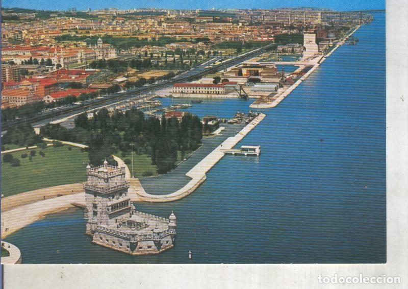 Postcards: Postal 014099: Vista general con la torre de Belen en primer plano en Lisboa, Portugal - Varios