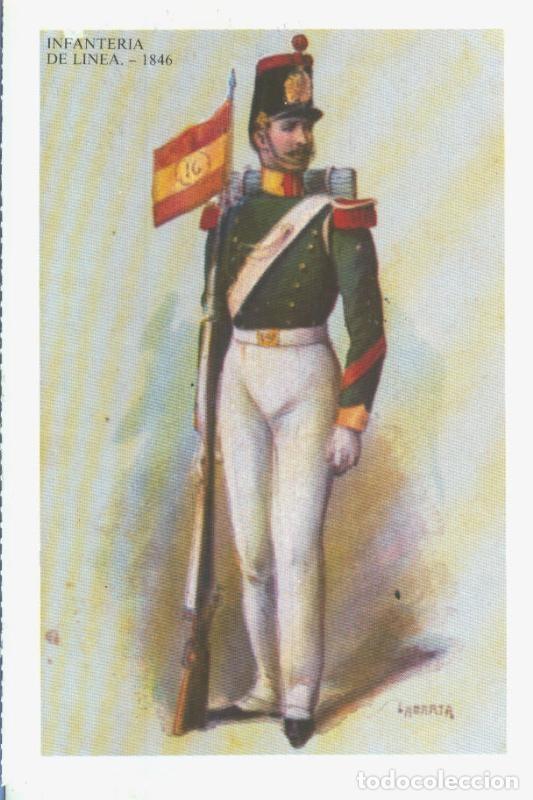 Postales: Postal 014544: Uniformes militares siglos XIX-XX: Infanteria de linea 1846 - Varios
