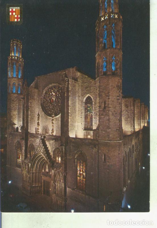 Postcards: Postal 014726: Vista nocturna de la Iglesia de Santa Maria del Mar en Barcelona - Varios