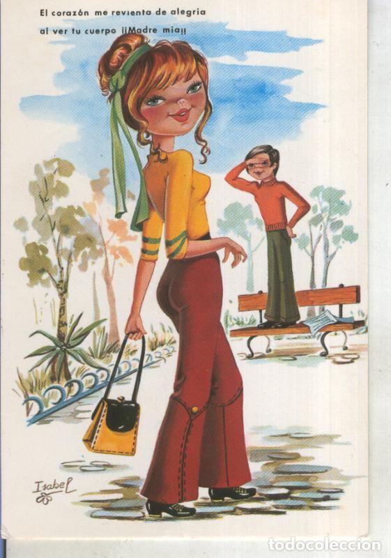 Postcards: Postal 015244: Acudiendo a la cita con el novio, ilustracion de Isabel - Varios