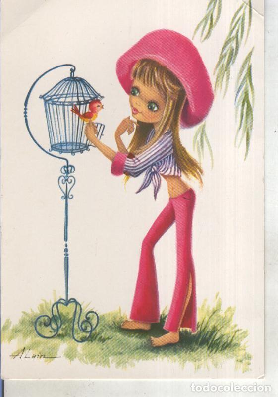 Postkarten: Postal 015250: Cuidando al pajarito, ilustracion de Alain - Varios