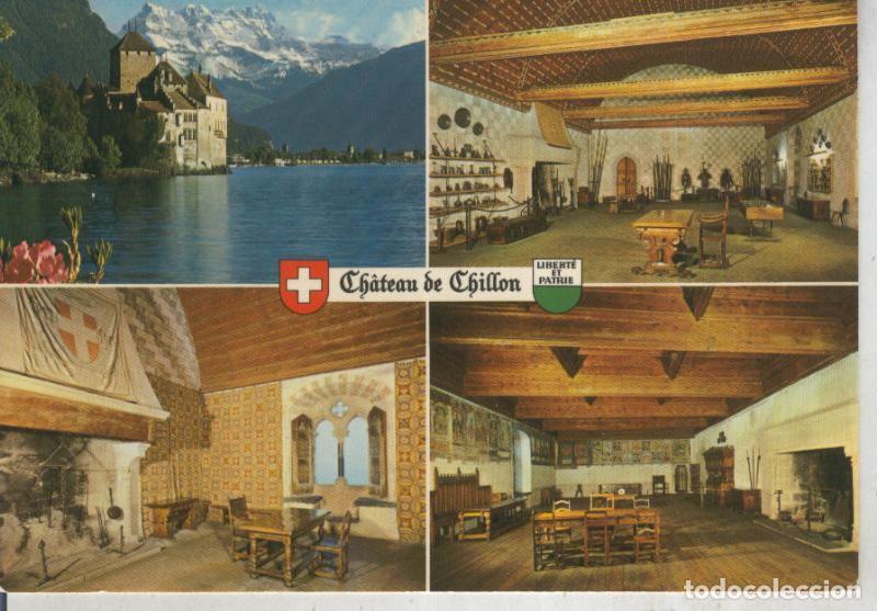 Postales: Postal 015844: Vistas del castillo de Chillon pres Montreux - Varios