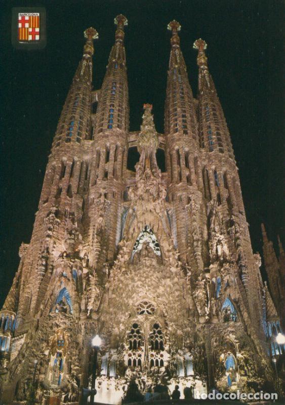 Postkarten: Postal 016130: Vista nocturna del Templo de la Sagrada Familia en Barcelona - Varios