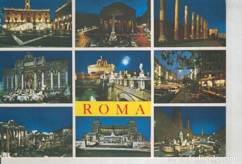 Postkarten: Postal 016209: Vistas nocturnas de Roma, Italia - Varios