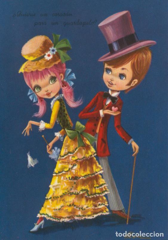 Postcards: Postal 016148: Pareja con dibujo de alain - Varios