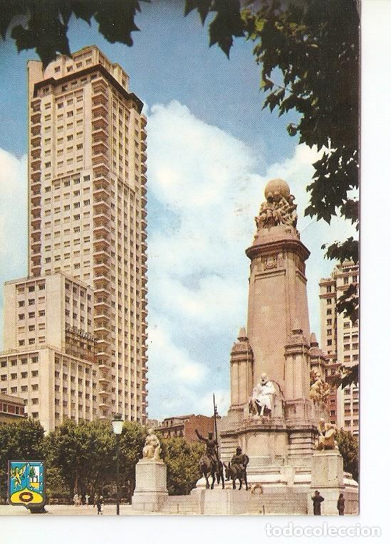 Postais: Postal 020098 : Plaza Espa&ntilde;a de Madrid. Monumento de Cervantes - Varios