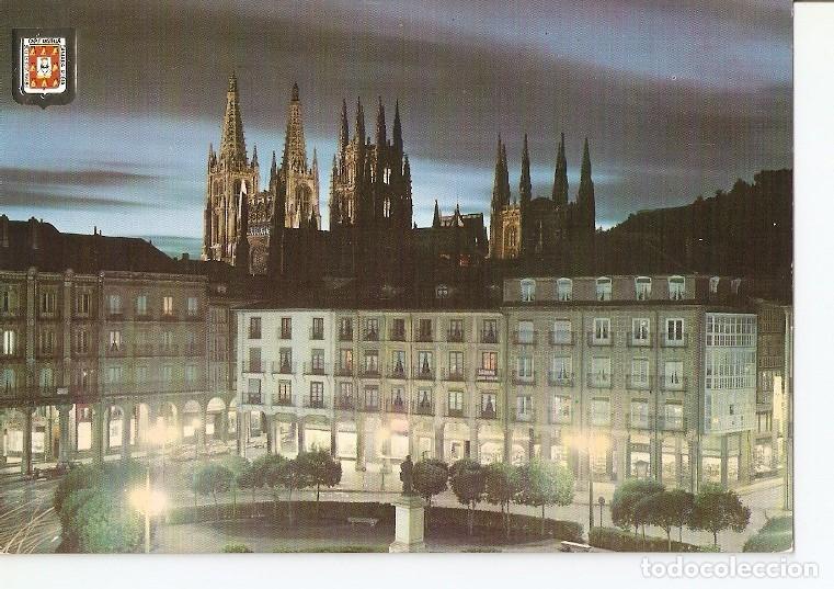 Postais: Postal 020463 : Plaza Jose Antonio y Catedral, vista nocturna - Burgos - Varios