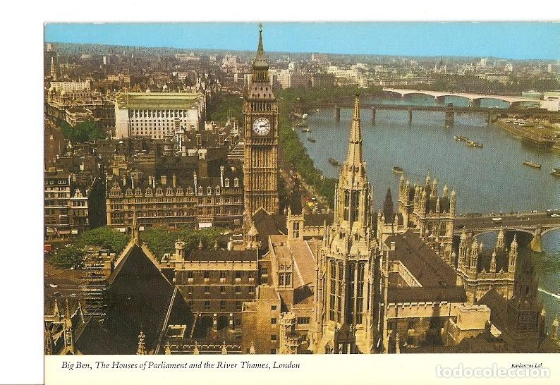 Postkarten: Postal 021327 : Big Ben, The Houses of Parliament and the River Thames, London - Varios