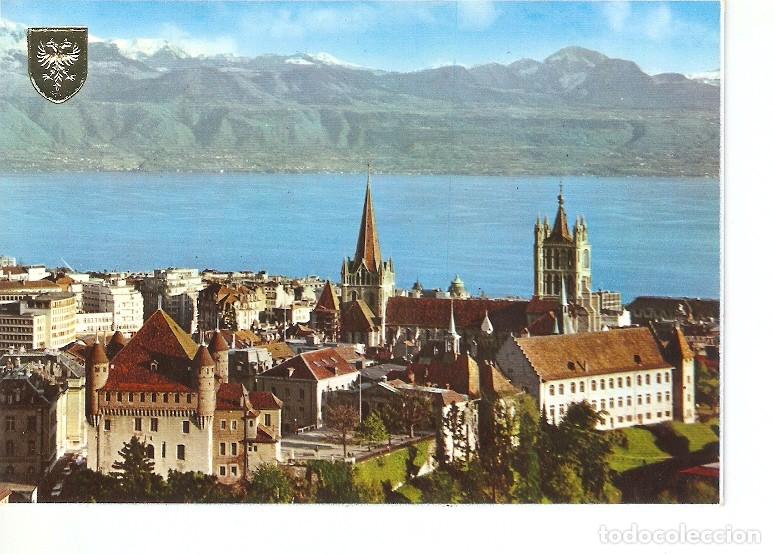 Postkarten: Postal 022264 : The Caste, the Cathedral and the Lake. Lausanne - Ouchy - Varios