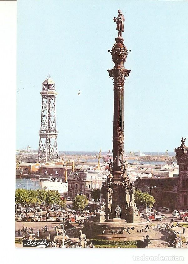 Postais: Postal 022934 : Monumento a Colon y vista parcial del puerto, Barcelona - Varios
