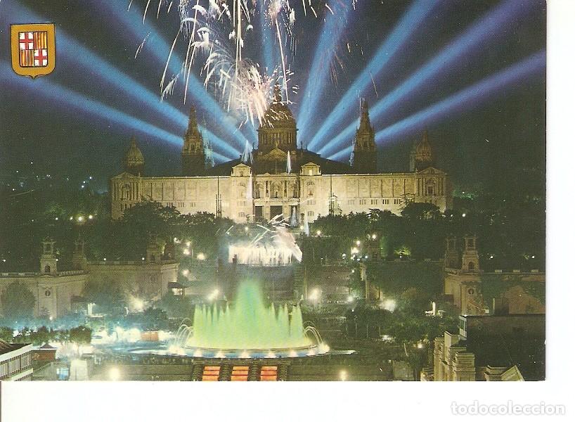 Cartes Postales: Postal 023294 : Fuente Monumental y Palacio de Montju&iuml;c, Barcelona - Varios
