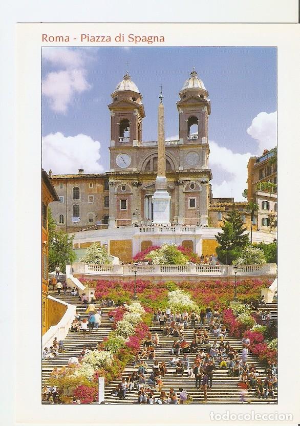Postkarten: Postal 023323 : Piazza di Spagna con la Chiesa di Trinit&agrave; dei monti - Roma - Varios