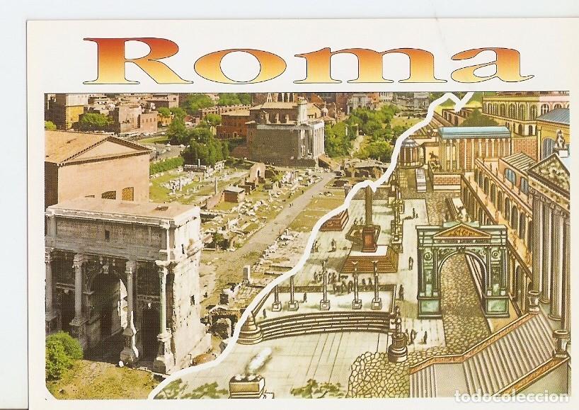Postkarten: Postal 023281 : Il foro Romano, ieri e oggi, Roma - Varios